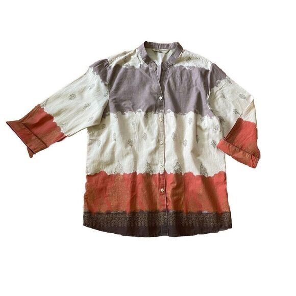 Quizz Again Women’s Button Down Shirt Marked Size L But It Smaller In Size M - Picture 1 of 5